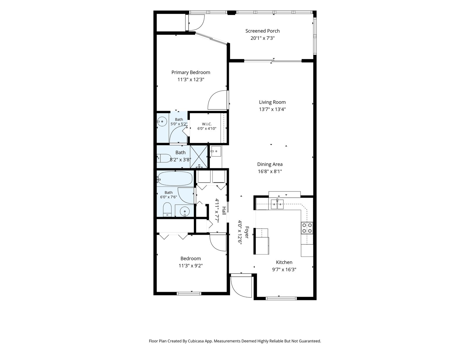 Floor plan of 12170 Kelly Sands Way unit 717, two bedrooms and two baths with a screened lanai